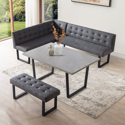 Vilo home industrial charms breakfast nook dining set with corner bench discount